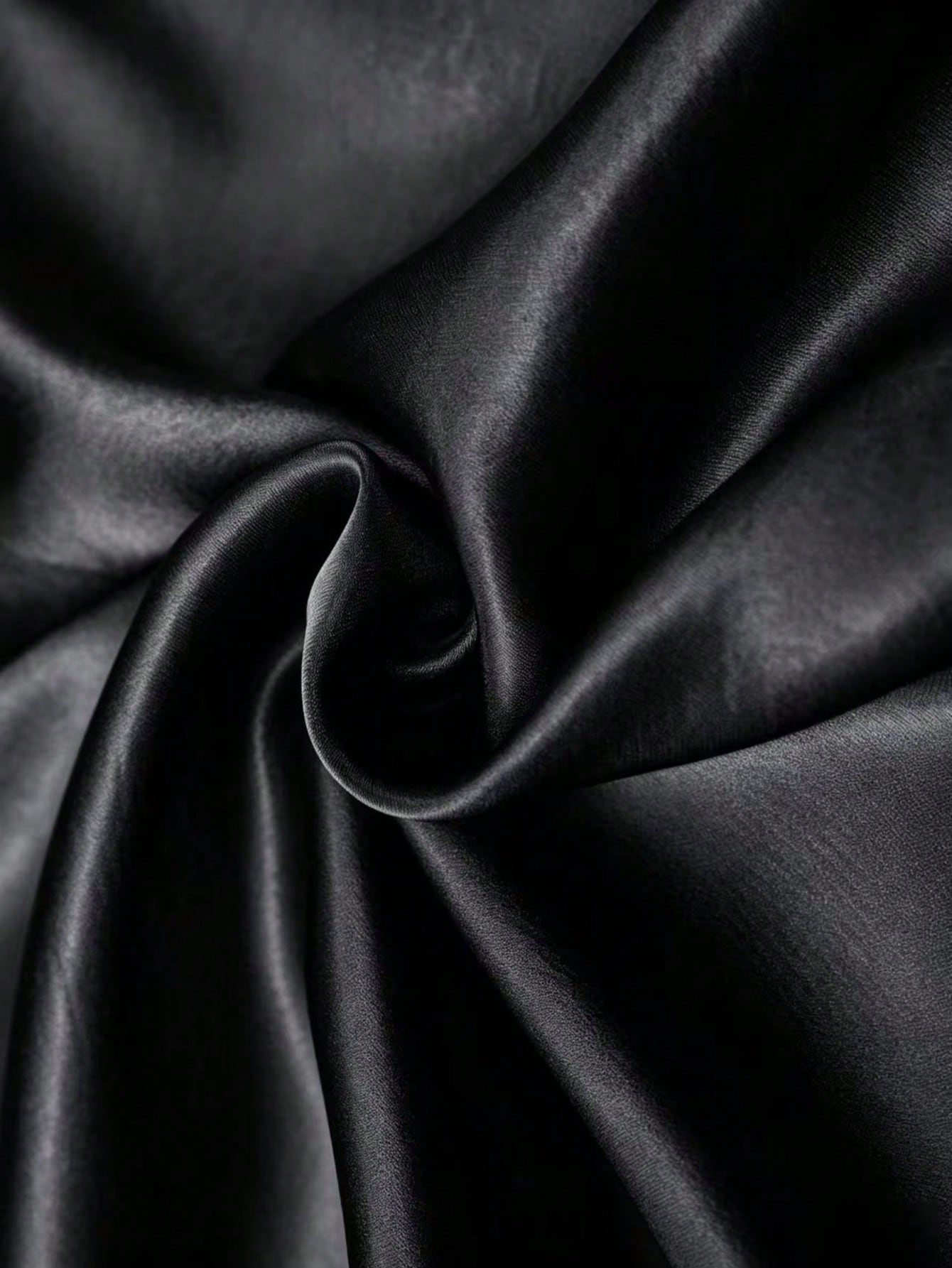 Women's Elegant Solid Satin Blouse, Suitable For Dates And Office Black Summer