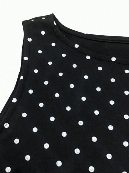 Women's Fashion Cowl Neck Tie Polka Dot Pleated Blouse
