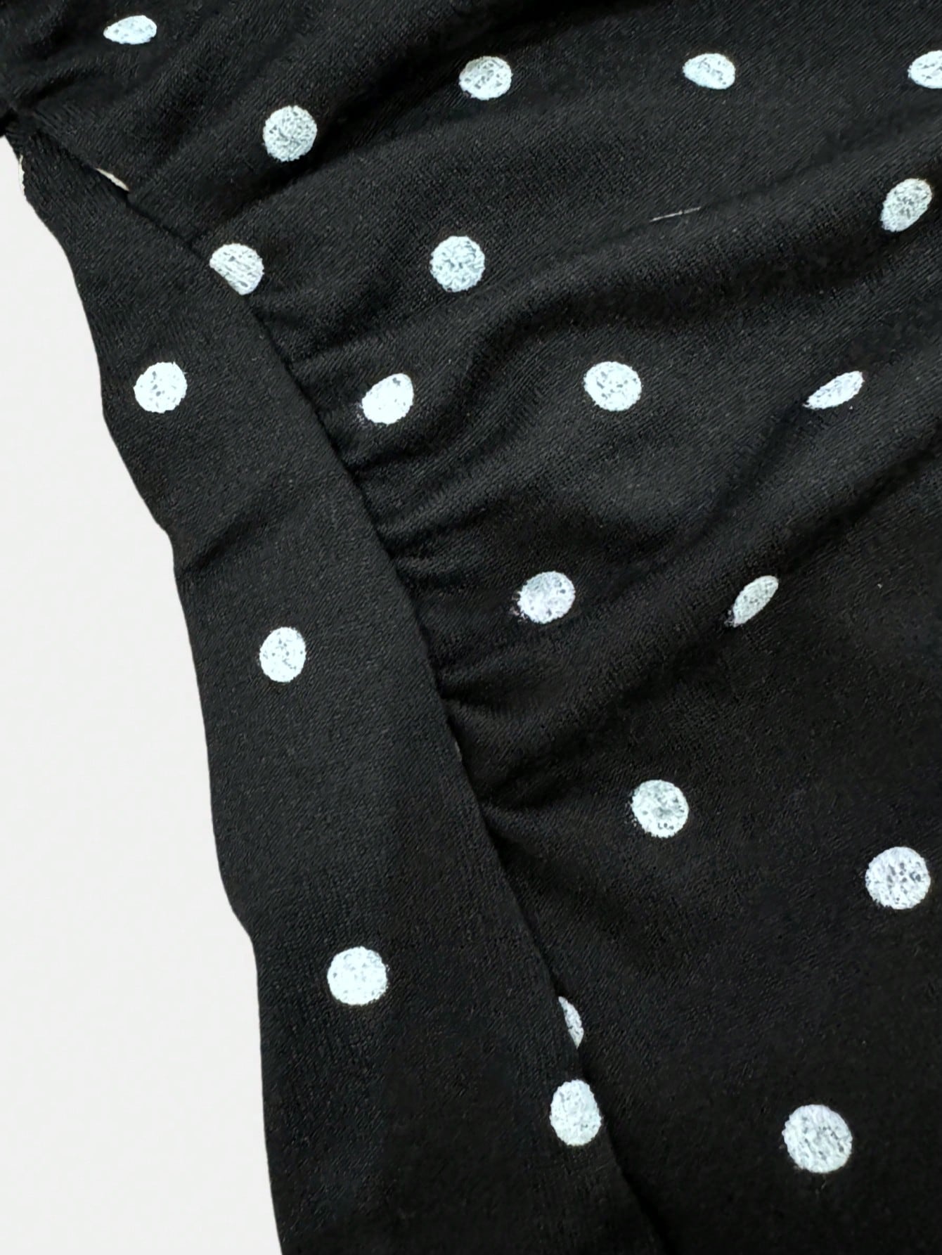 Women's Fashion Cowl Neck Tie Polka Dot Pleated Blouse