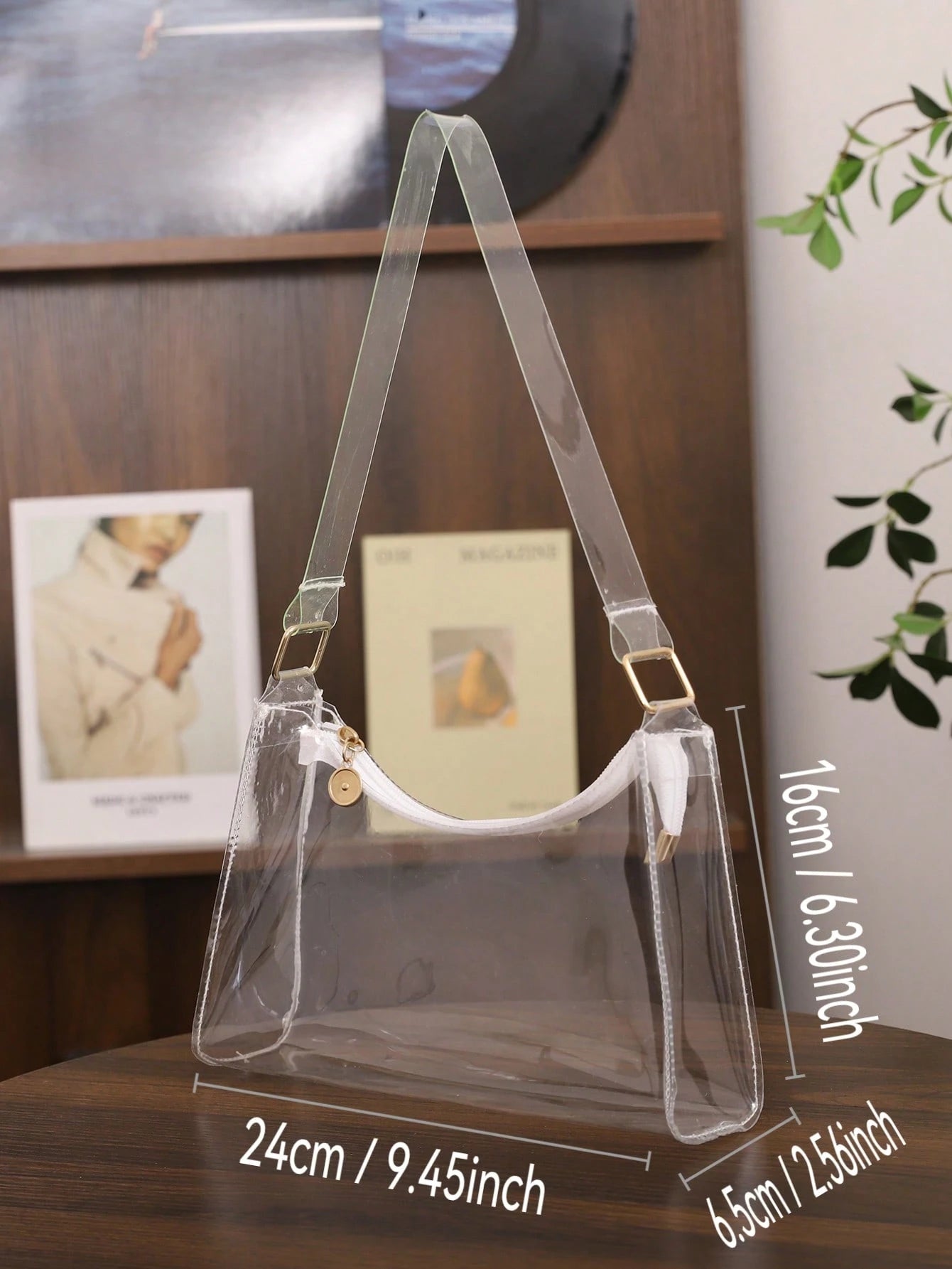 Women's Fashion Minimalist Shoulder Bag, PVC Transparent Underarm Handbag