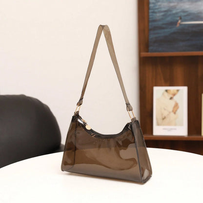 Women's Fashion Minimalist Shoulder Bag, PVC Transparent Underarm Handbag