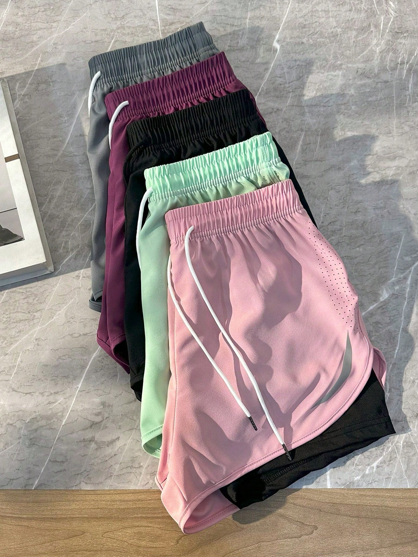 Women's Fashionable Outdoor Casual Sports Shorts, 2 In 1 Printed Design, Multiple Colors, Regular Fit, Suitable For Outdoor Activities And Daily Wear, Perfect Gift For Girlfriend