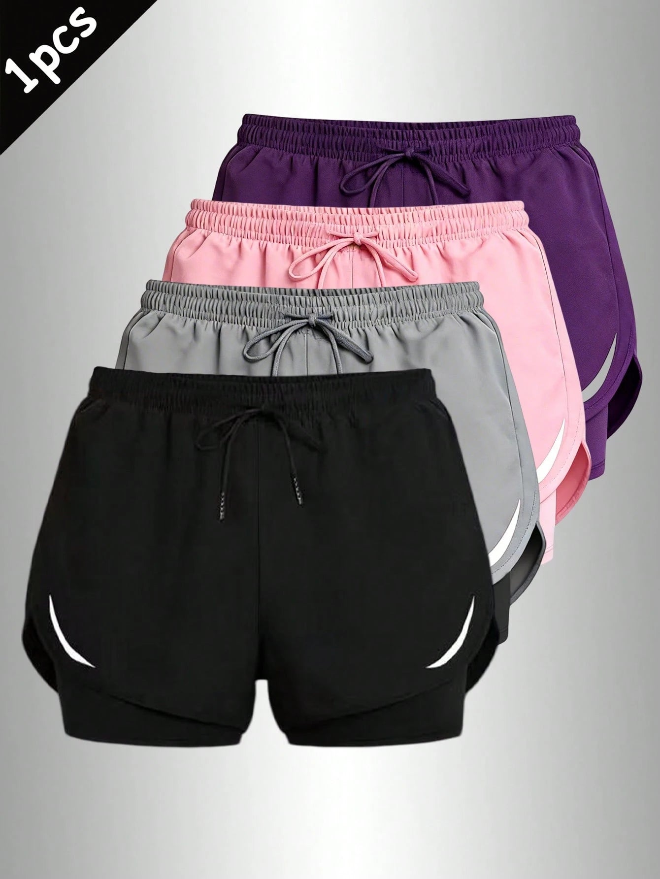 Women's Fashionable Outdoor Casual Sports Shorts, 2 In 1 Printed Design, Multiple Colors, Regular Fit, Suitable For Outdoor Activities And Daily Wear, Perfect Gift For Girlfriend
