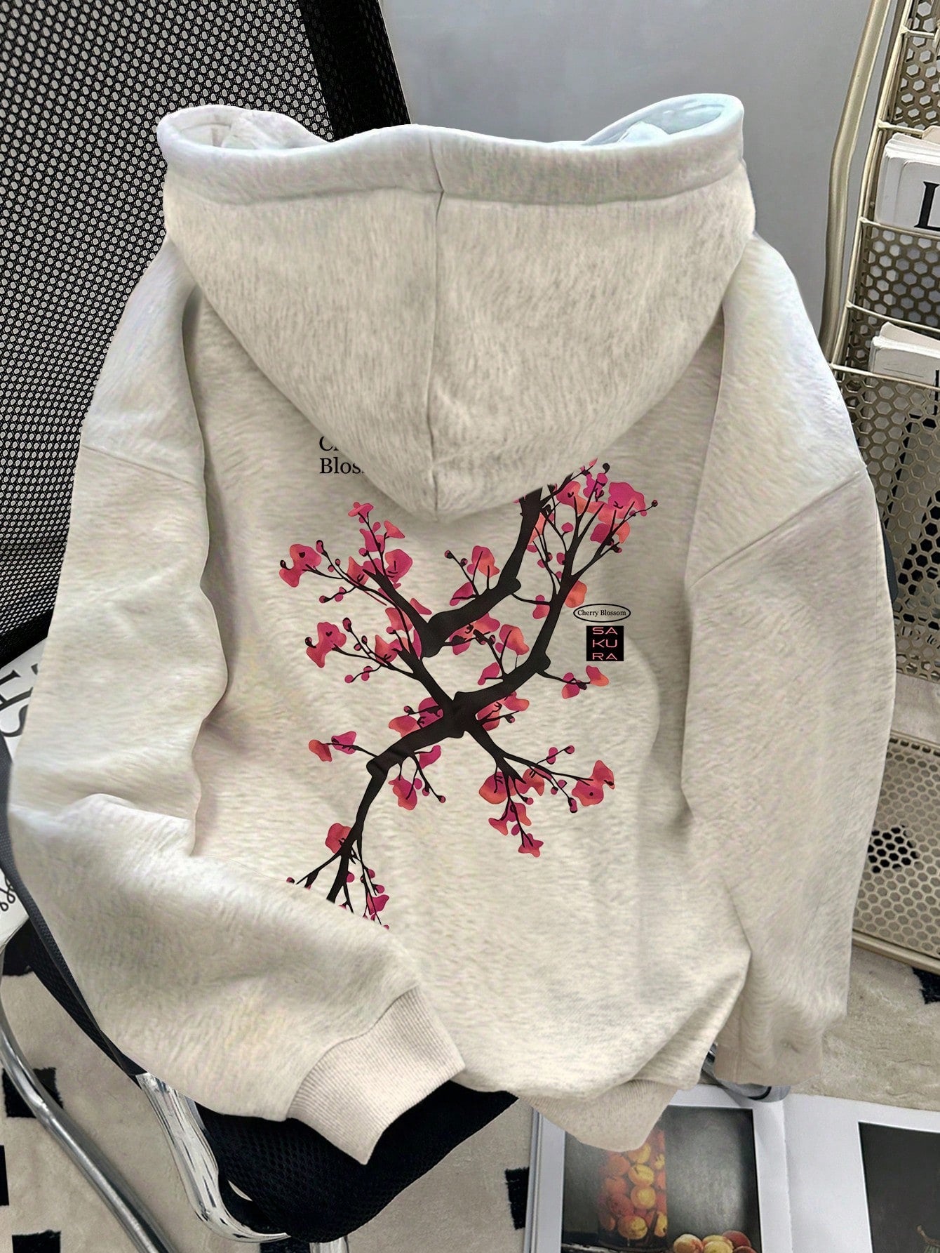 Women's Floral Print Casual Dropped Shoulder Sweatshirt, Christmas