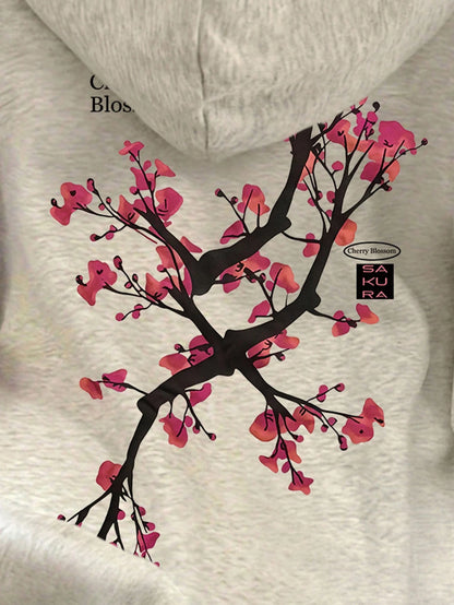 Women's Floral Print Casual Dropped Shoulder Sweatshirt, Christmas