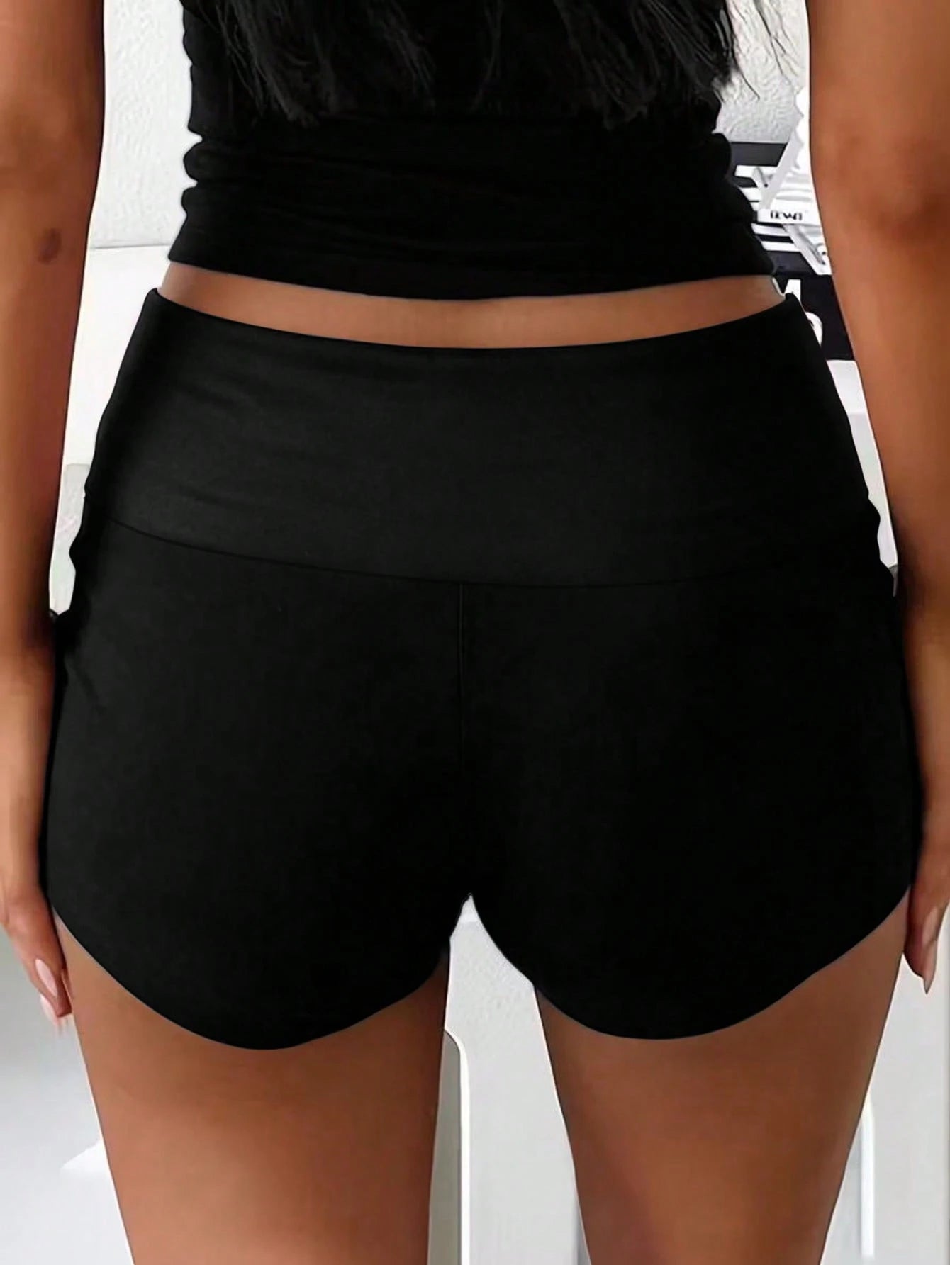 Women's High Elasticity Fabric Solid Color Ruched Tight Shorts Summer