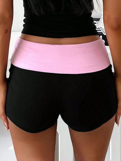 Women's High Elasticity Fabric Solid Color Ruched Tight Shorts Summer