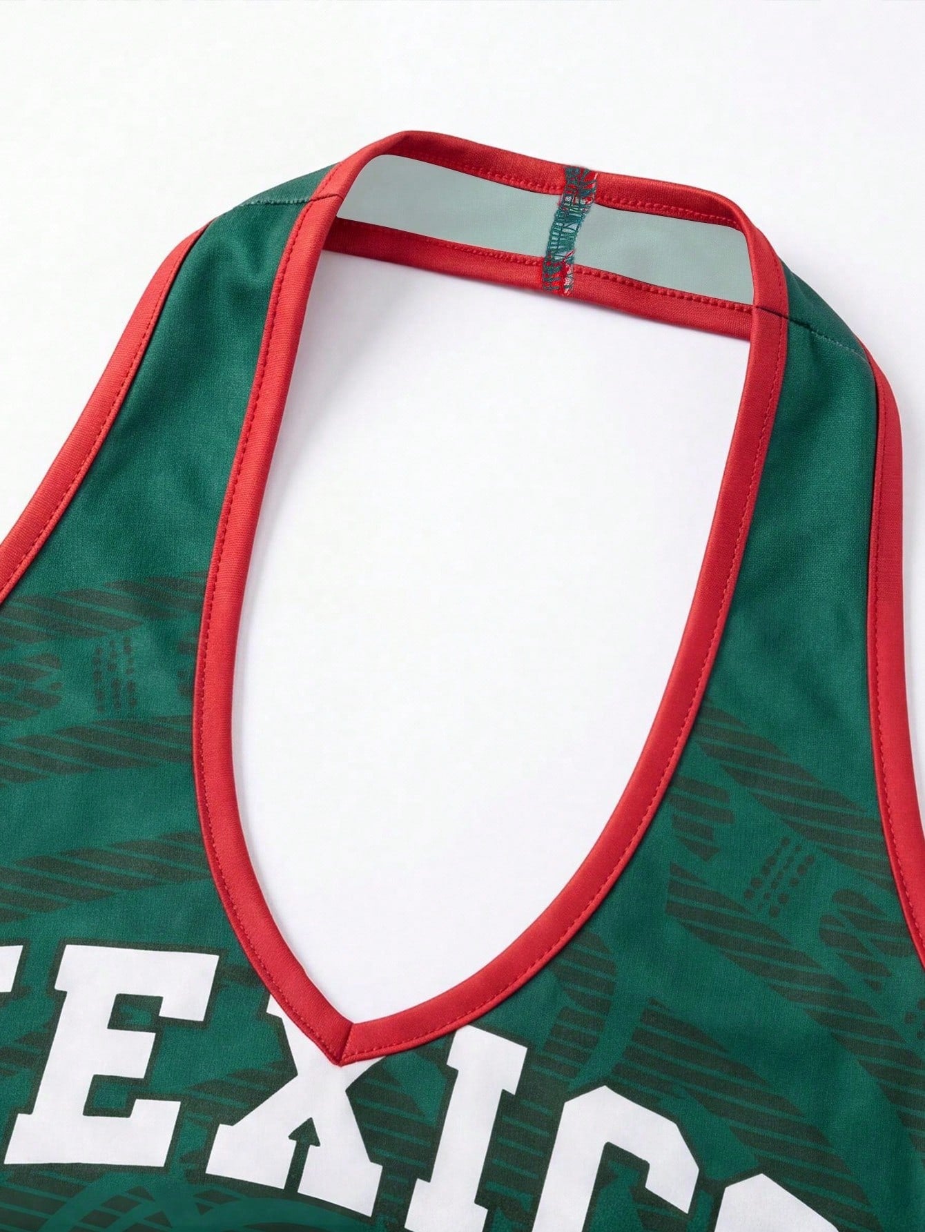 Women's Retro Letter Print Camisole Crop Top, Green & Red Trim Sports Style Camisole Summer Casual, Y2K Aesthetic