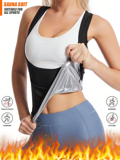Women's Sauna Suit Waist Trainer- High Compression Sweat Suit, Popular Minimalist Sauna Vest For Women, Tight-Fitting Waist Trainer For Fitness Shaping, Suitable For Gym, Sports And Fitness, Non-Brea