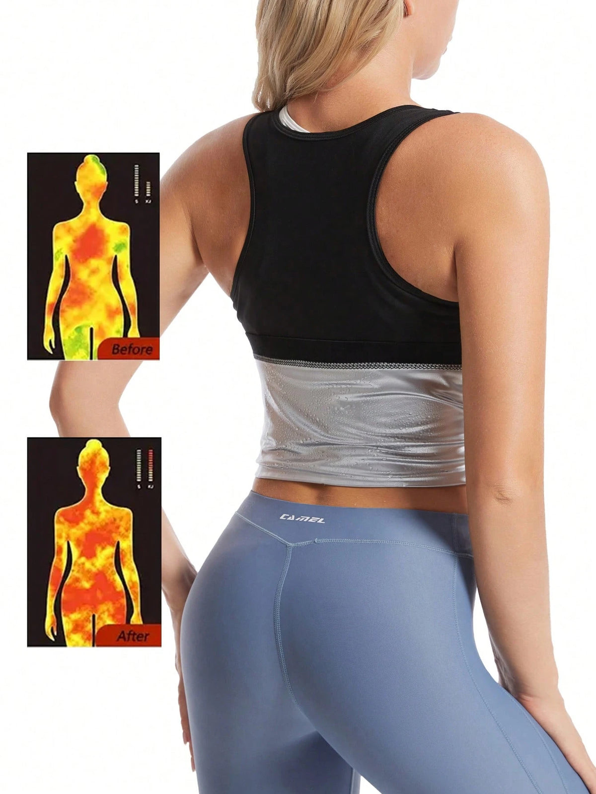 Women's Sauna Suit Waist Trainer- High Compression Sweat Suit, Popular Minimalist Sauna Vest For Women, Tight-Fitting Waist Trainer For Fitness Shaping, Suitable For Gym, Sports And Fitness, Non-Brea