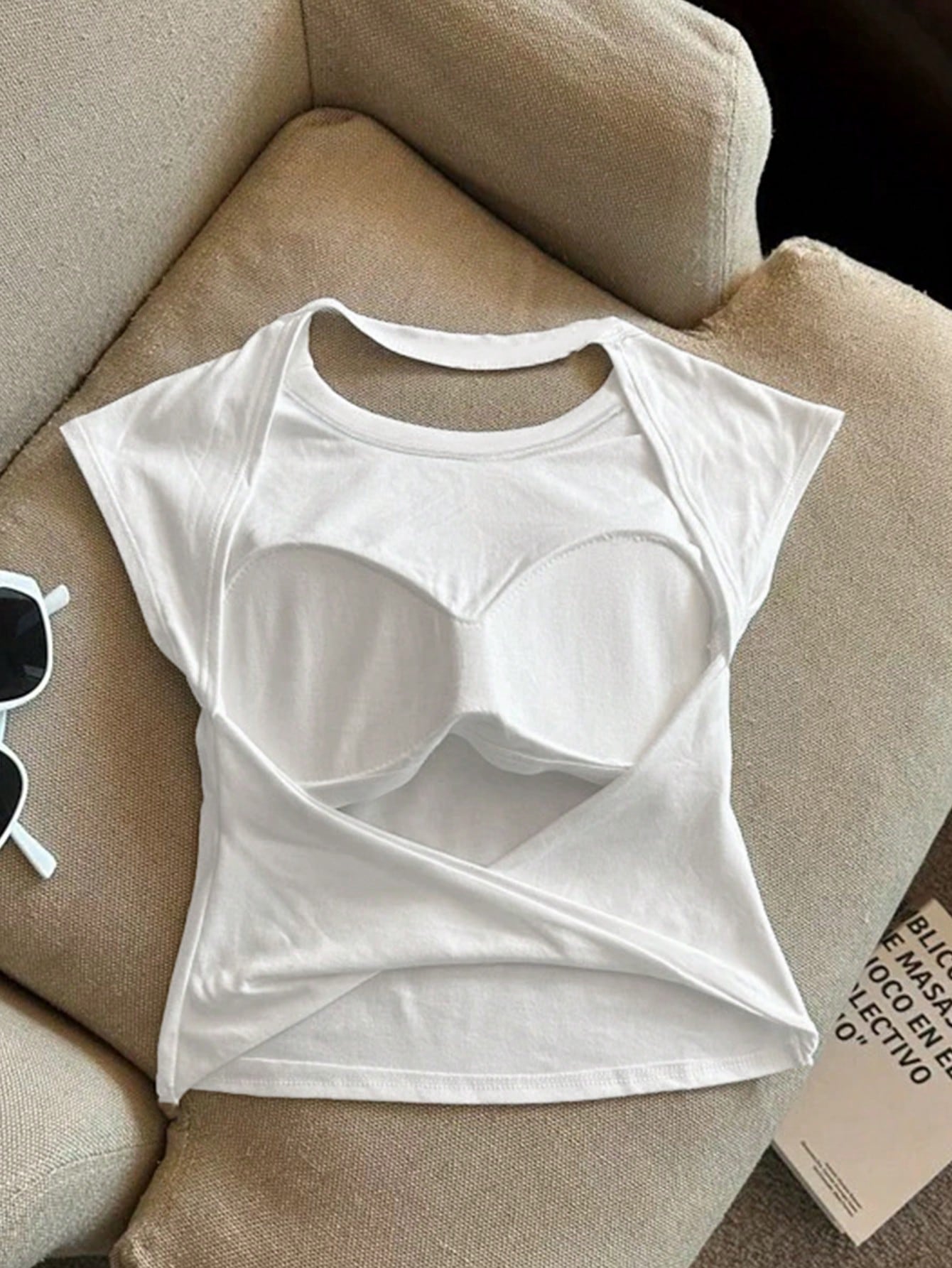 Women's Solid Color Round Neck Backless Fitted Tank Top