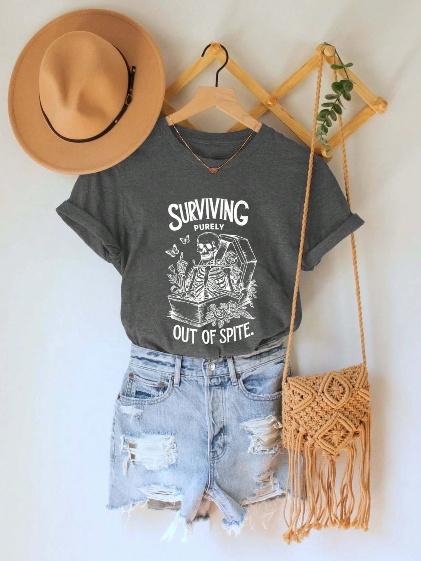 Women's Summer Floral Skull Pattern Print Round Neck Short Sleeve Simple Casual Daily Plus Size T-Shirt Tops