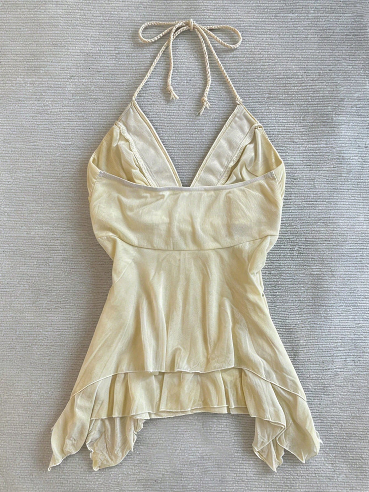 Women's Tie-Neck Ruched Fitted Casual Top