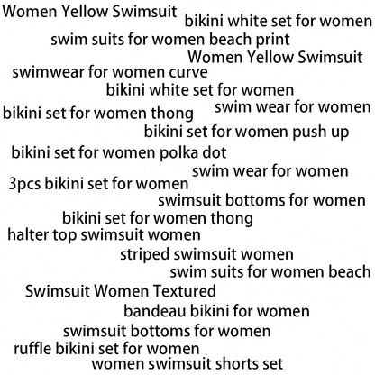 Women's Tropical Palm Leaf Print 2-Piece Swimsuit Set, Summer Sexy Sun-Protective Swimwear, Beach-Style Cover-Up, Suitable For Pool Parties
