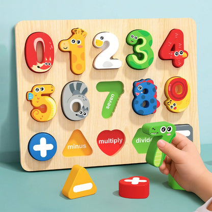 Wooden Grab Board, English Letter Spelling Board, Children's Letter Shape Puzzle, Montessori Wooden Toddler Puzzle, Wooden Grab Board Number Shape Puzzle Suitable For Boys And Girls, ABC Letter Puzzle