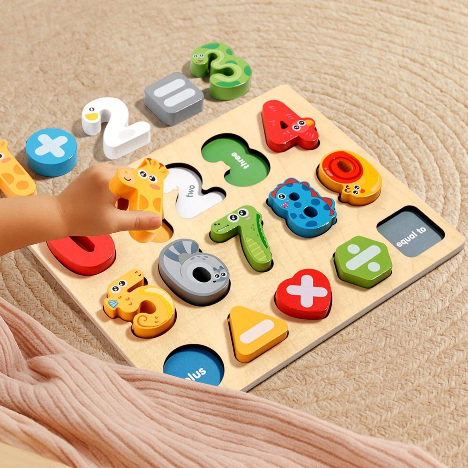 Wooden Grab Board, English Letter Spelling Board, Children's Letter Shape Puzzle, Montessori Wooden Toddler Puzzle, Wooden Grab Board Number Shape Puzzle Suitable For Boys And Girls, ABC Letter Puzzle