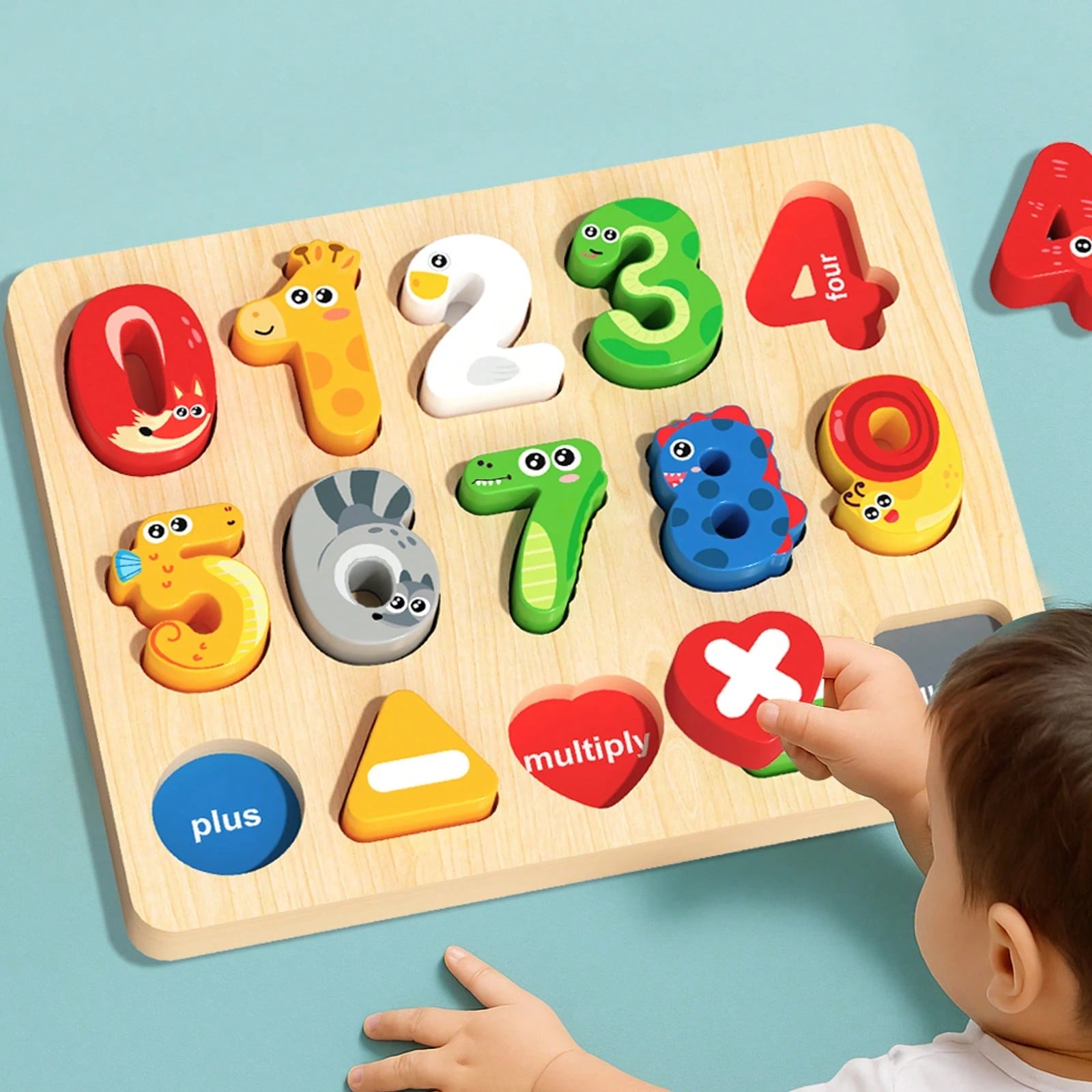 Wooden Grab Board, English Letter Spelling Board, Children's Letter Shape Puzzle, Montessori Wooden Toddler Puzzle, Wooden Grab Board Number Shape Puzzle Suitable For Boys And Girls, ABC Letter Puzzle