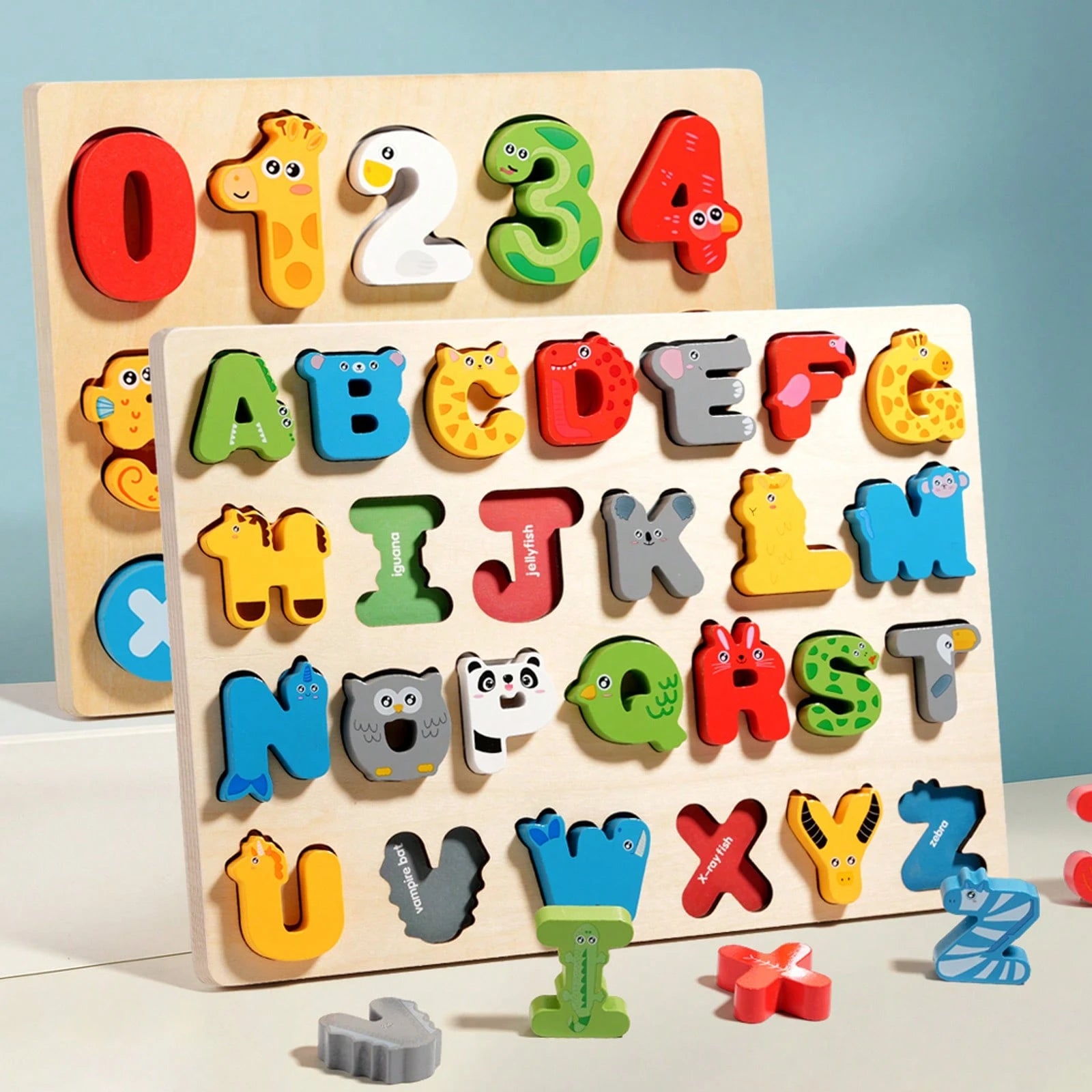 Wooden Grab Board, English Letter Spelling Board, Children's Letter Shape Puzzle, Montessori Wooden Toddler Puzzle, Wooden Grab Board Number Shape Puzzle Suitable For Boys And Girls, ABC Letter Puzzle