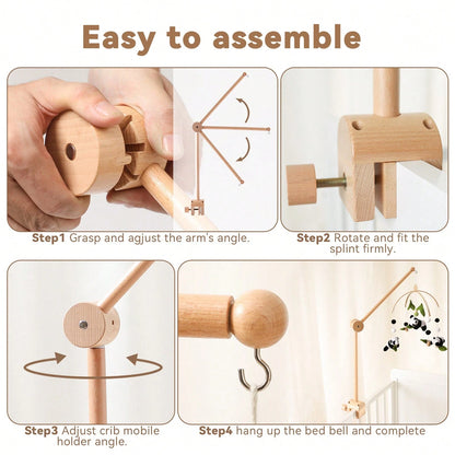 Wooden Wind Chime Bracket, Baby Crib Bell Accessory, Can Be Moved To Decorate Rooms, Multifunctional Bracket Can Be Matched With Bed Bells- Suitable For Room Decoration
