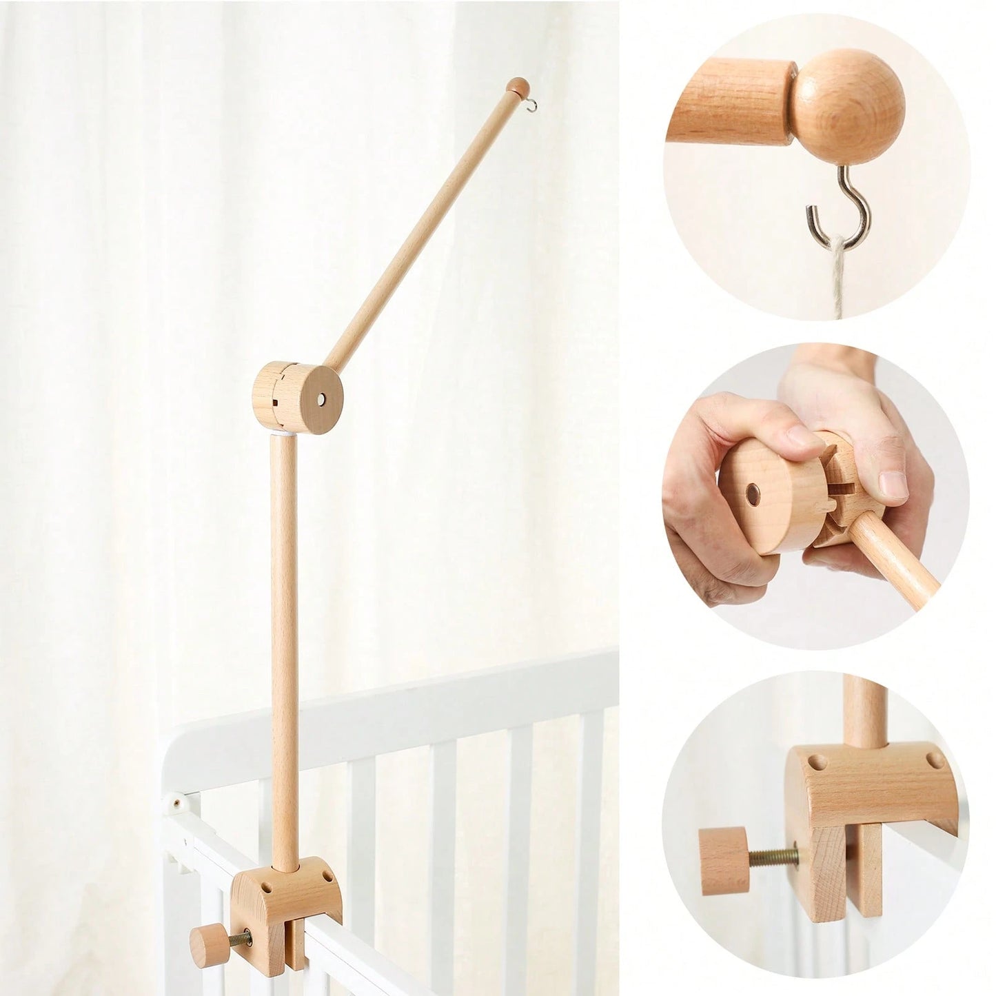 Wooden Wind Chime Bracket, Baby Crib Bell Accessory, Can Be Moved To Decorate Rooms, Multifunctional Bracket Can Be Matched With Bed Bells- Suitable For Room Decoration