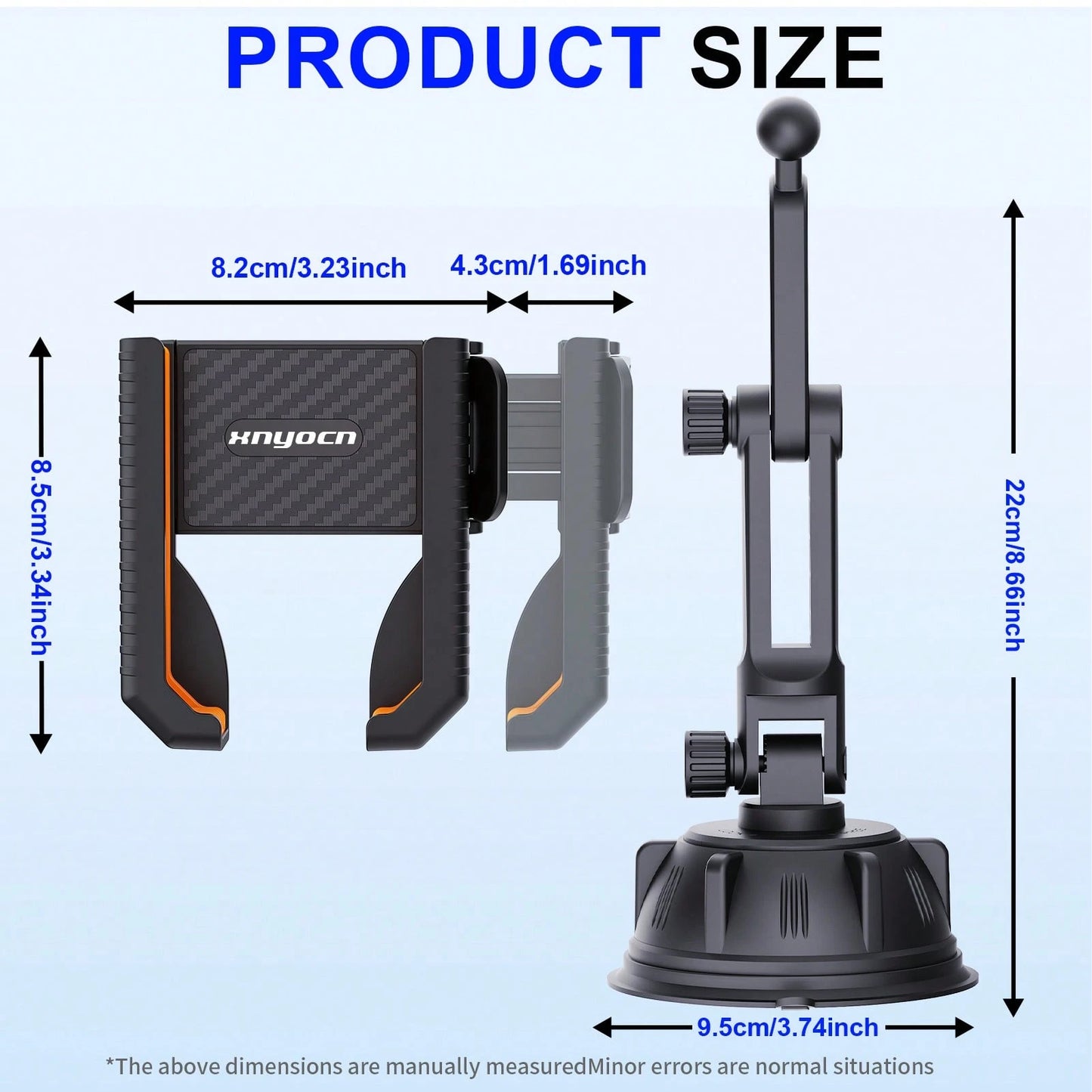 xnyocn Universal Strong Suction Cup Car Phone Mount For Dashboard And Windshield-Car, Desk, And Wall Mount With Strong Suction And Memory Lock