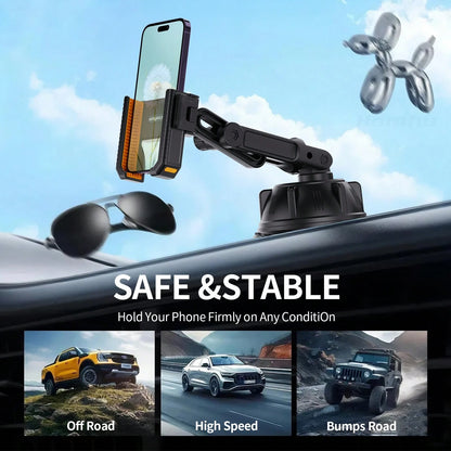 xnyocn Universal Strong Suction Cup Car Phone Mount For Dashboard And Windshield-Car, Desk, And Wall Mount With Strong Suction And Memory Lock