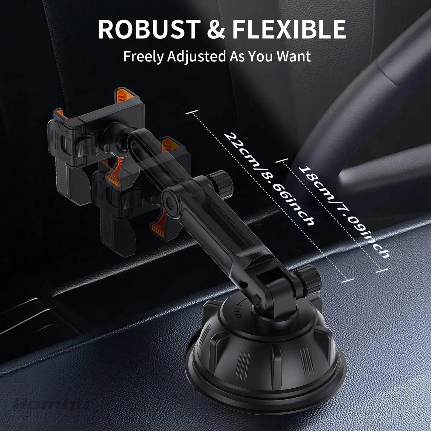 xnyocn Universal Strong Suction Cup Car Phone Mount For Dashboard And Windshield-Car, Desk, And Wall Mount With Strong Suction And Memory Lock