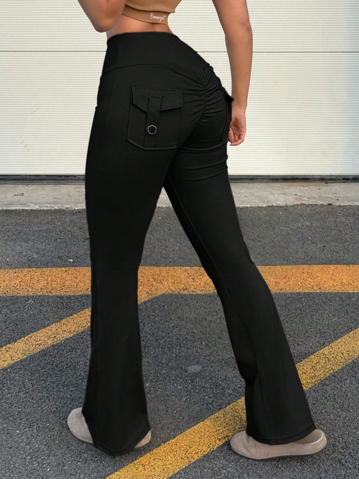 Y2K High Stretch Butt Lifting Cargo Pants, With Pockets Fall