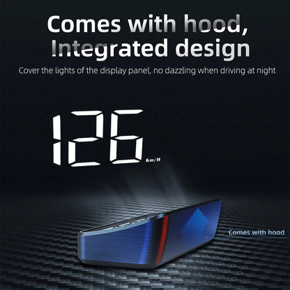 YNF M2 Upgraded Car HUD Head-Up Display, GPS Beidou Dual-Mode Real-Time Speed Monitoring, Large Font Clear Plug-And-Play Universal Vehicle Speedometer