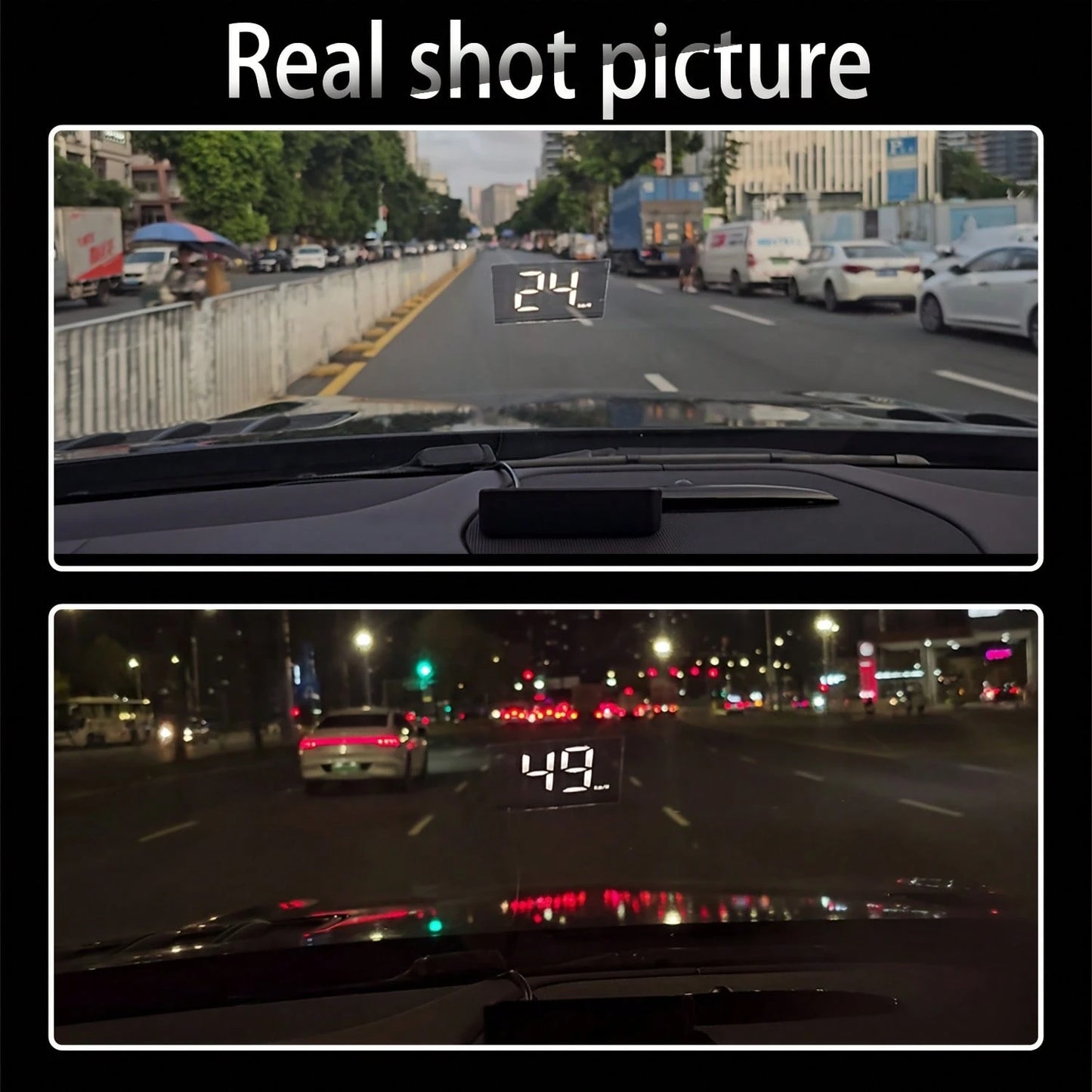 YNF M2 Upgraded Car HUD Head-Up Display, GPS Beidou Dual-Mode Real-Time Speed Monitoring, Large Font Clear Plug-And-Play Universal Vehicle Speedometer