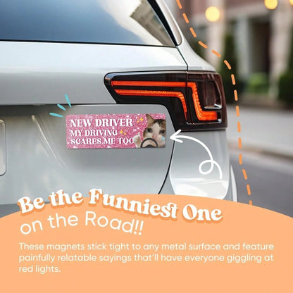 YOPPIX 5Pcs New Driver Magnet For Car, Funny Student Driver Magnet Car Stickers For Beginners, Reusable Safety Rookie Attention Sign For Students And Novices As Auxiliary Equipment