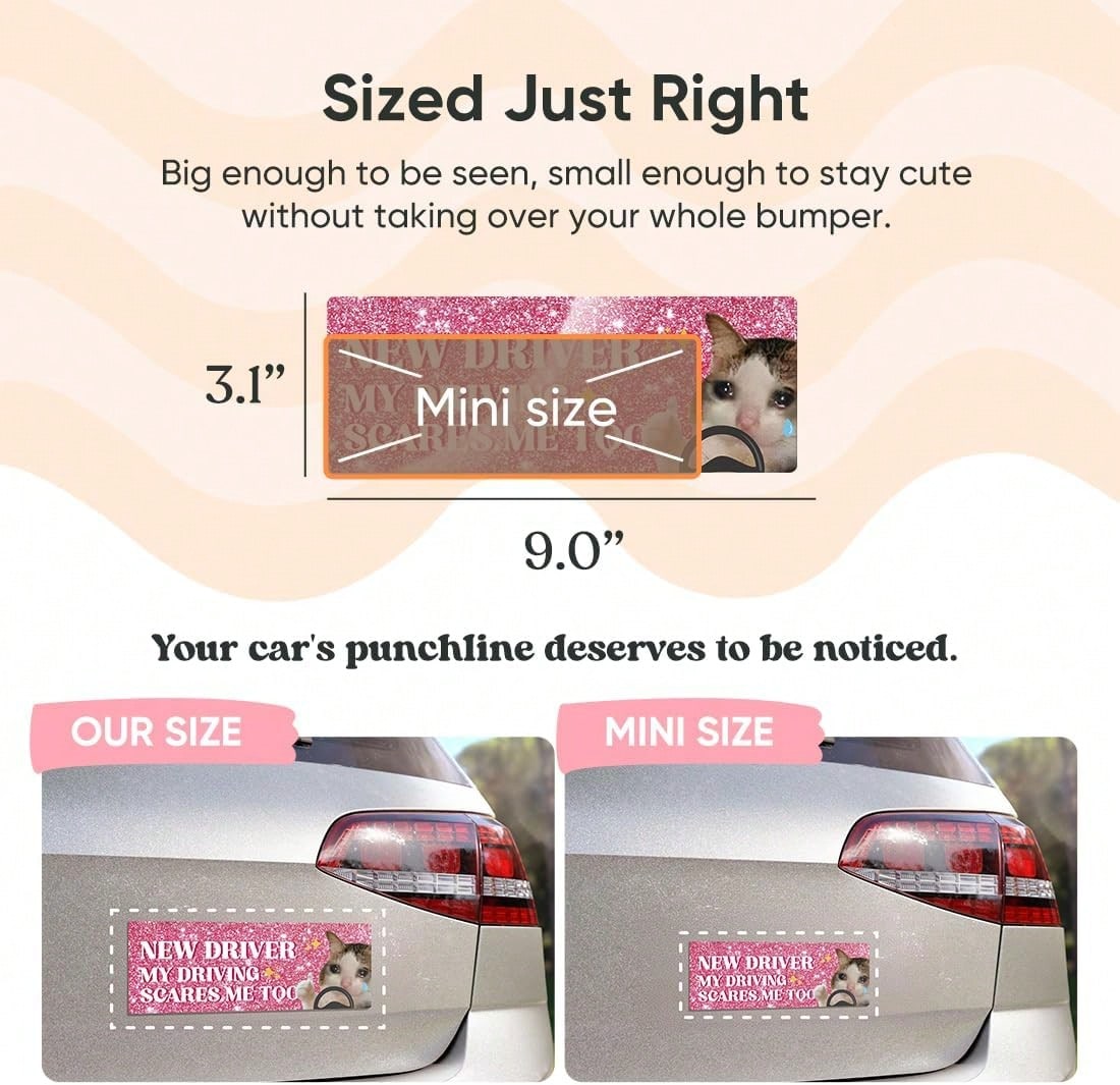 YOPPIX 5Pcs New Driver Magnet For Car, Funny Student Driver Magnet Car Stickers For Beginners, Reusable Safety Rookie Attention Sign For Students And Novices As Auxiliary Equipment