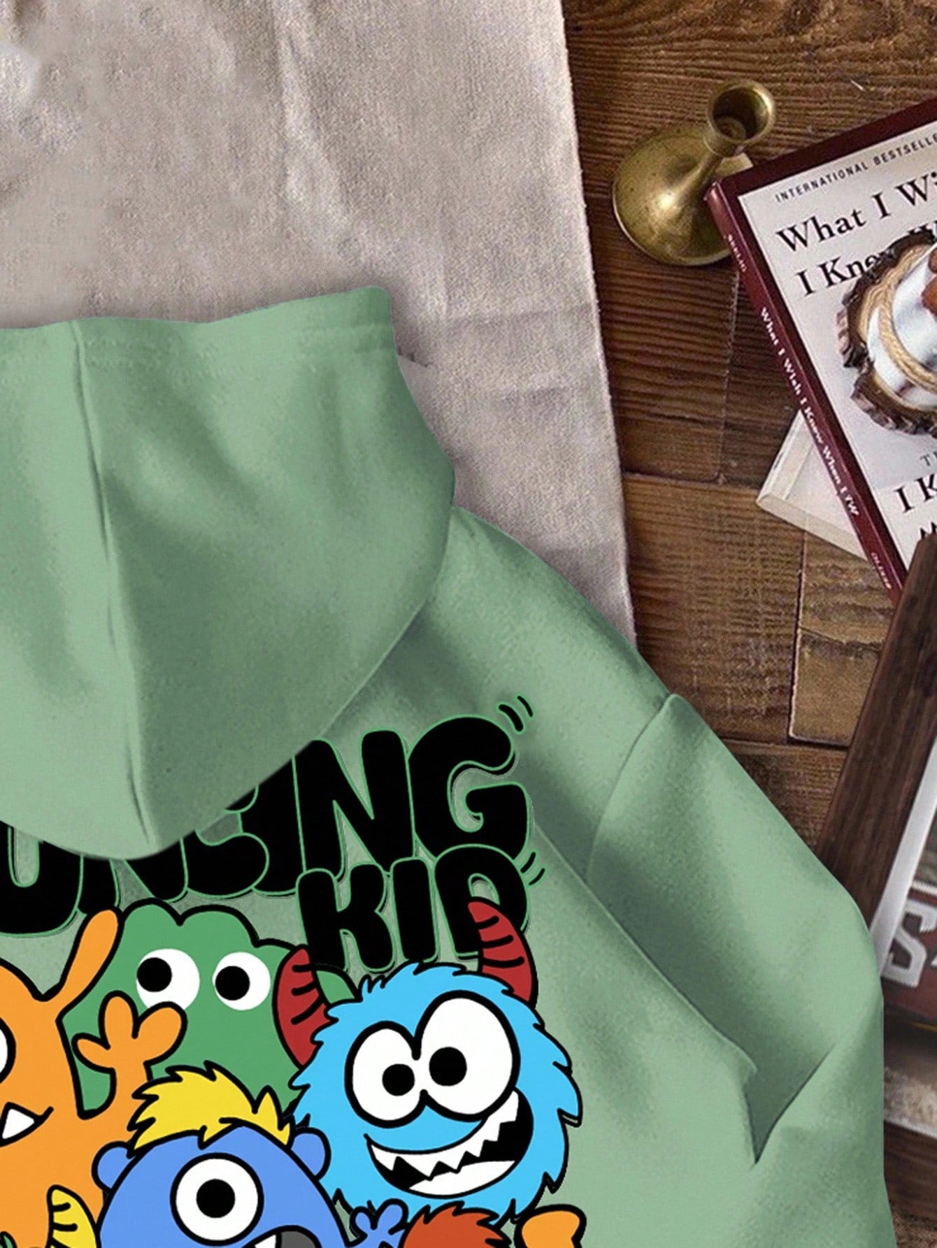 Young Boys Casual Minimalist Everyday Comfortable Knit Thick Long Sleeve Sweatshirt, Suitable For Autumn/Winter