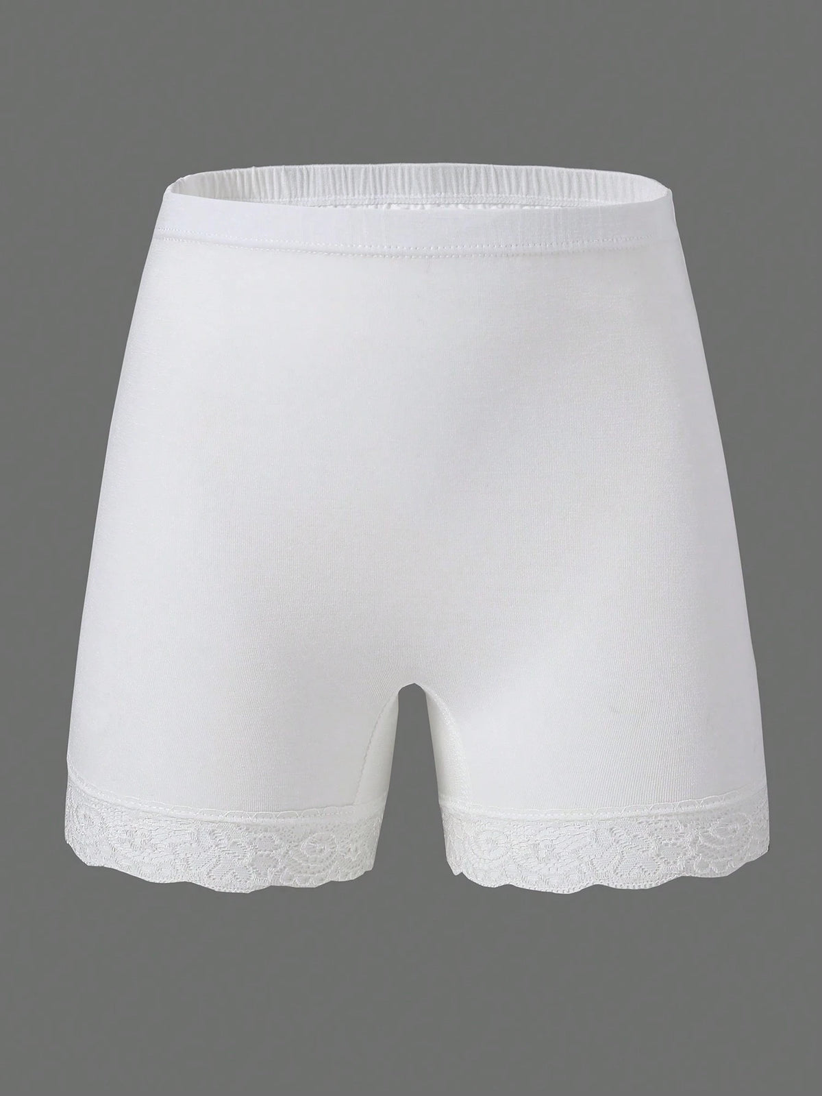 Young Girl 4pcs/Pack Lace Splice Solid Color Comfortable Boxer Briefs
