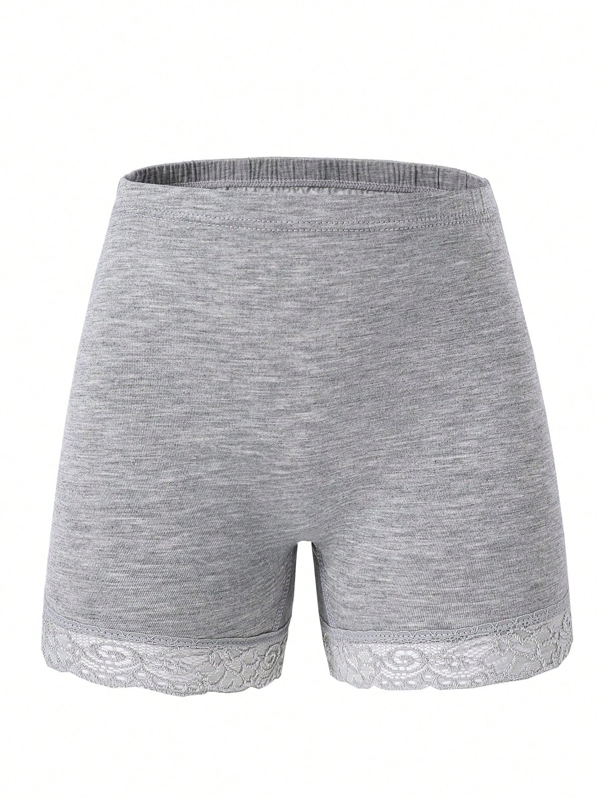 Young Girl 4pcs/Pack Lace Splice Solid Color Comfortable Boxer Briefs