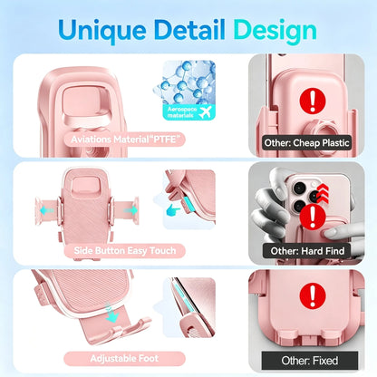 YWOR Pink Car Air Vent Phone Holder, Hands-Free Easy Clip Phone Mount, Compatible With Smartphones, Pink Car Accessory, Birthday Gift, Mother's Day Gift, Christmas Gift